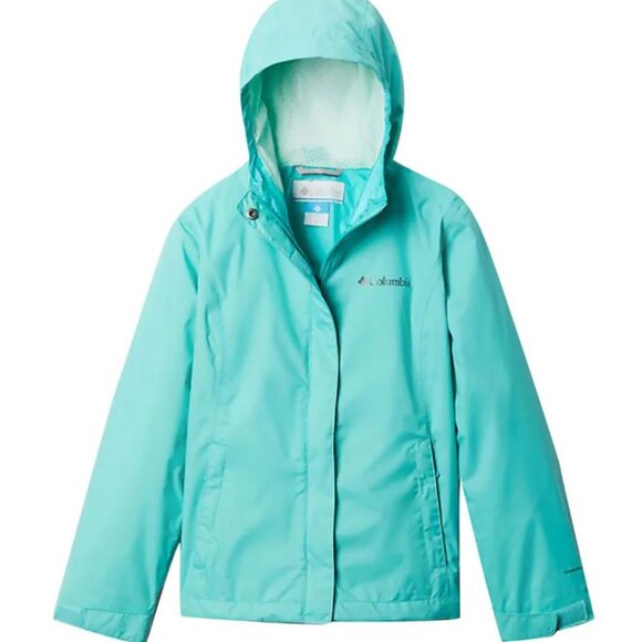 NWOT Girls Columbia Arcadia Rain Shell Jacket size XXS aqua "Elsa" blue green - Picture 4 of 5